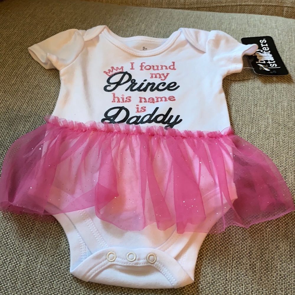 NWT Baby Starters White/Pink/Tulle Onesie
